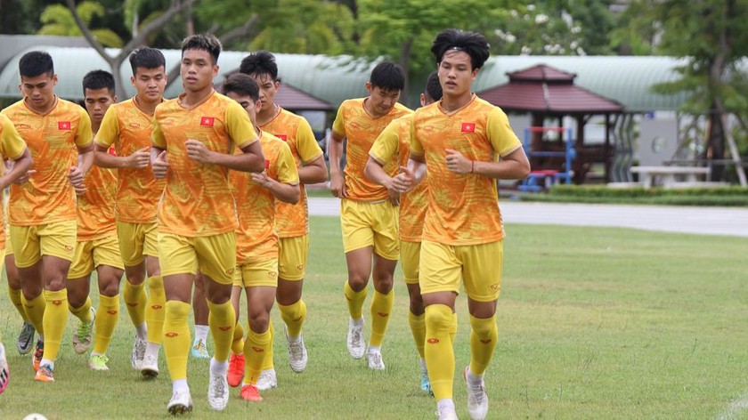  U23 Việt Nam tích cực chuẩn bị cho trận bán kết với ĐT U23 Malaysia, ảnh VFF 