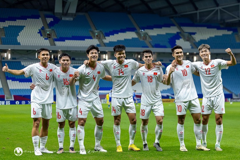 U23 Việt Nam có chiến thắng thứ 2 tại vòng chung kết U23 Châu Á. Ảnh: VFF