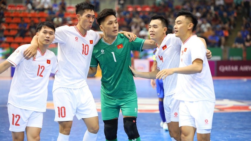 Futsal Việt Nam lọt vào vòng tứ kết futsal châu Á 2024. Ảnh VFF
