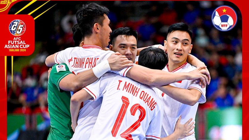 Futsal Việt Nam đang đặt tham vọng giành vé dự World Cup. Ảnh VFF
