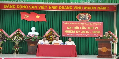  Trung tướng Tạ Xuân Bình phát biểu chỉ đạo tại Trại giam Đắk Trung.