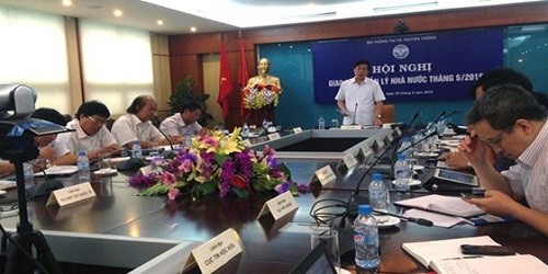 Bộ trưởng Bộ TT&TT Nguyễn Bắc Son phát biểu tại Hội nghị sáng 5/6/2015. Ảnh: B.M