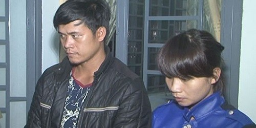 Hai vợ chồng Trung và Thương khi bị bắt