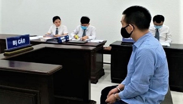 Bị cáo Thuận tại phiên tòa sơ thẩm.