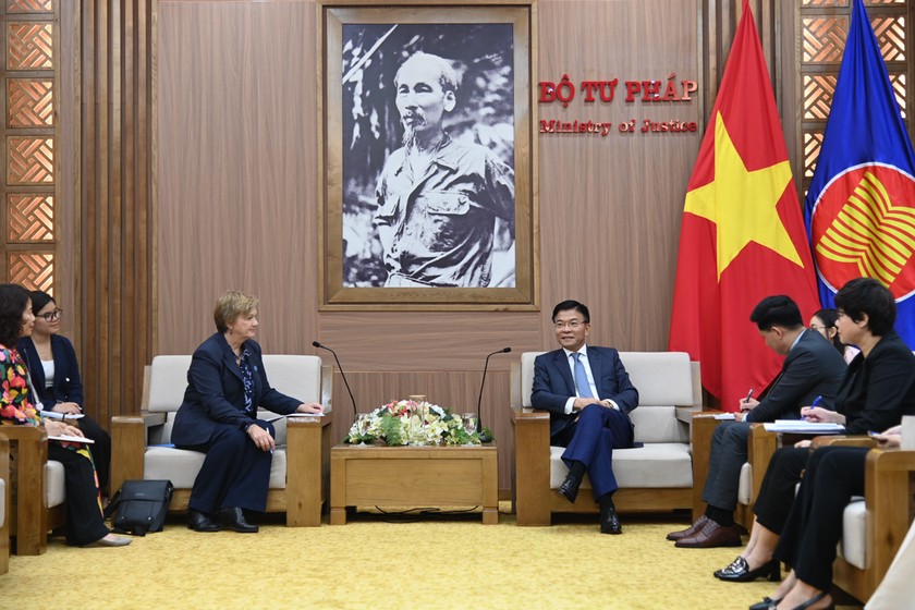 Bộ trưởng Lê Thành Long tiếp Trưởng đại diện UNICEF tại Việt Nam.