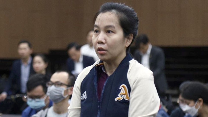 Bị cáo Nguyễn Thị Hà Thành tại tòa.