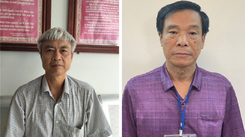 Hai cựu lãnh đạo Cienco 1 Cấn Hồng Lai (trái) và Phạm Dũng.