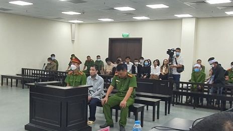 Bị cáo Huyên tại phiên tòa sơ thẩm.