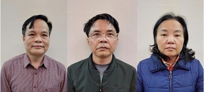 Các bị can Lâm Văn Tuấn, Phan Huy Văn và Phan Thị Khánh Vân. 