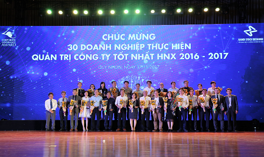 HNX vinh danh các doanh nghiệp tiển bộ về công bố thông tin và quản trị công ty tốt nhất