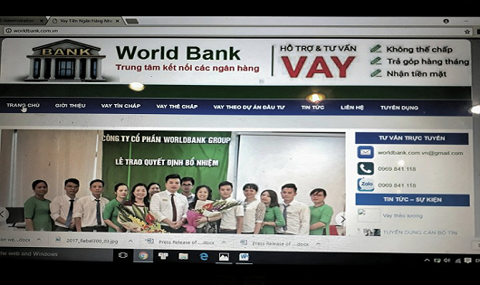 Trang web của CTCP WorldBank  Group