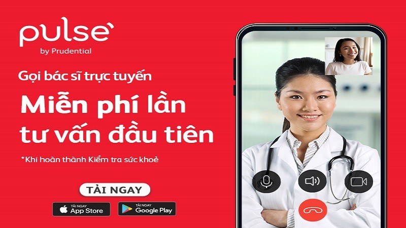 Gọi bác sỹ trực tuyến miễn phí để kiểm tra sức khỏe mùa dịch trên ứng dụng Pulse by Prudential