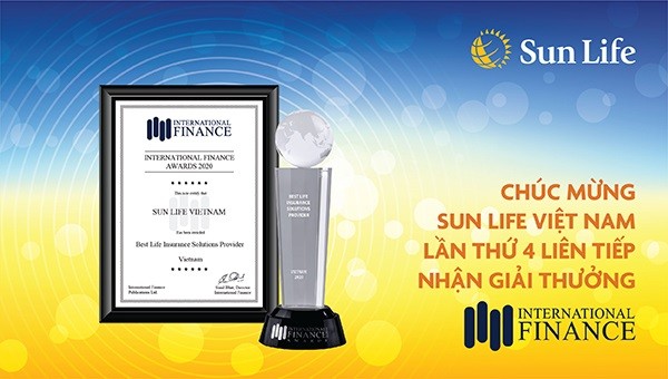 Sun Life Việt Nam lần thứ 4 liên tiếp nhận giải thưởng từ Tạp chí Tài chính Quốc Tế 