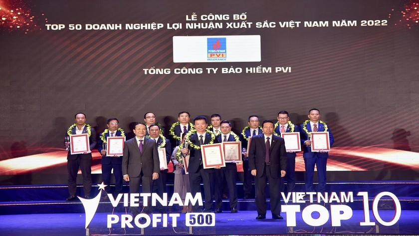 PVI lần thứ 2 là DN bảo hiểm phi nhân thọ duy nhất được tôn vinh trong trong Top 50 DN lợi nhuận tốt nhất Việt Nam năm 2022