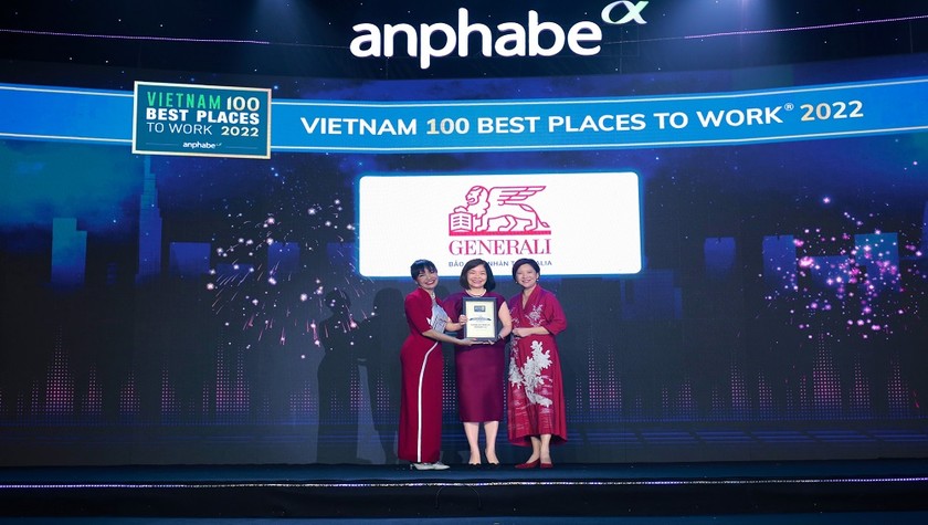 Generali tiếp tục được vinh danh là một trong những nơi làm việc tốt nhất Việt Nam theo khảo sát của Anphabe năm 2022.