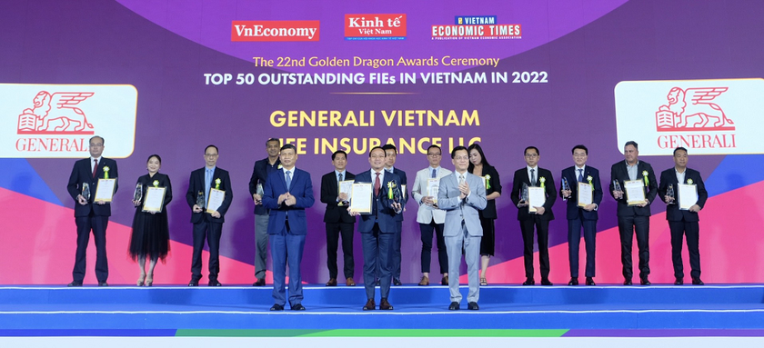 Generali Việt Nam được vinh danh “Công ty bảo hiểm có trải nghiệm khách hàng hàng đầu Việt Nam” trong hệ thống giải thưởng Rồng Vàng lần thứ 22, công bố tại Diễn đàn Nhịp cầu Phát triển Việt Nam (Vietnam Connect Forum) 2023.