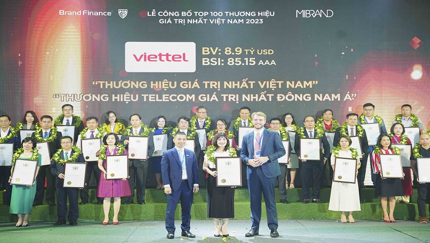 Viettel tiếp tục được vinh danh 'Thương hiệu giá trị nhất Việt Nam'