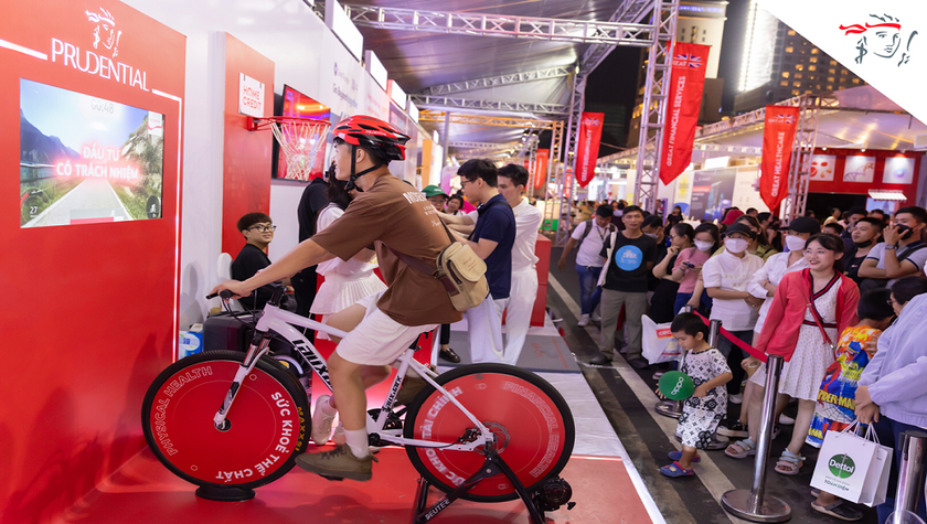 Trò chơi đạp xe có tên gọi “Đồng hành cùng Prudential trên hành trình phát triển bền vững”