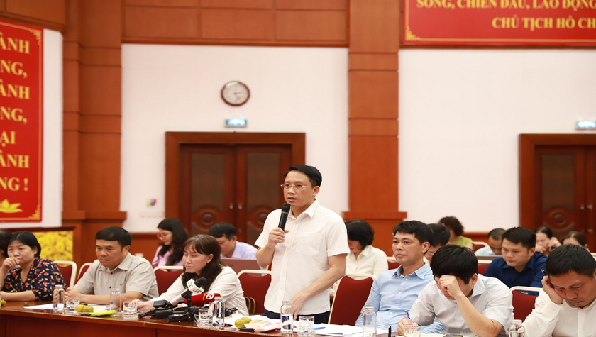 Ông Mai Sơn, Phó Tổng cục trưởng Tổng cục Thuế chia sẻ tại Họp báo.