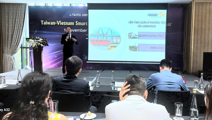 Ông Trần Kiên - Phó Tổng Giám đốc, Công ty TNHH Advantech Việt Nam chia sẻ về hệ thống giao thông công cộng tiên tiến.