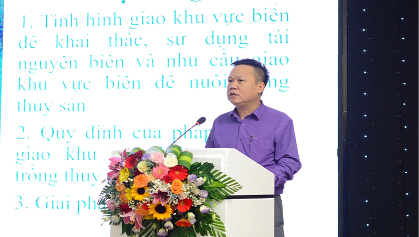 Ông Nguyễn Thanh Huyên, đại diện Cục Biển và Hải đảo Việt Nam (Bộ TN&MT) thông tin tại Hội nghị.