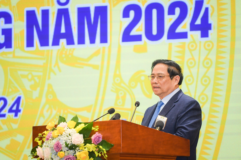 Thủ tướng Chính phủ Phạm Minh Chính phát biểu tại Hội nghị. (ảnh: NHNN)

