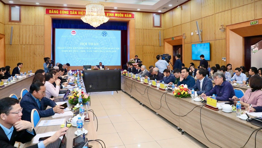 Hội thảo tham vấn ý kiến đối với Quy hoạch Thủ đô Hà Nội thời kỳ 2021-2030, tầm nhìn đến năm 2050. (ảnh: MPI)