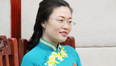 Nữ tỉnh ủy viên 32 tuổi của tỉnh Hậu Giang Phạm Thị Thùy Dung. (Ảnh: Zing News)