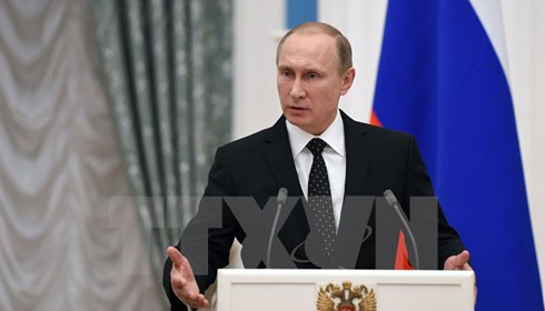 Tổng thống Nga Vladimir Putin tại cuộc họp báo ở Moskva ngày 26/11. (Ảnh: AFP/TTXVN)