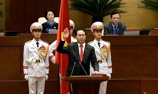 Thiêng liêng phút tuyên thệ của Tân Chủ tịch nước Trần Đại Quang
