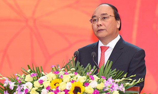 Thủ tướng Nguyễn Xuân Phúc phát biểu tại buổi lễ. 