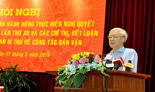Tổng Bí thư Nguyễn Phú Trọng phát biểu tại hội nghị.