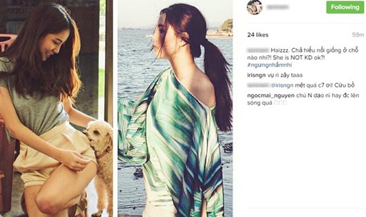 Anh Nam vừa đăng ảnh đính chính cô gái (ảnh phải) không phải Hoa hậu Kỳ Duyên. Ảnh: Instagram