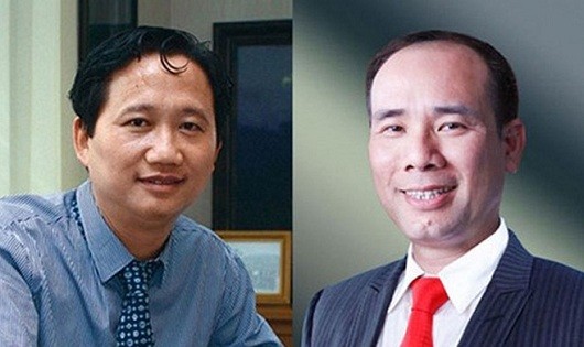 Ông Trịnh Xuân Thanh (trái) - Chủ tịch HĐQT và ông Vũ Đức Thuận - Tổng giám đốc PVC, thời tổng công ty này thua lỗ hơn 3.200 tỷ đồng.