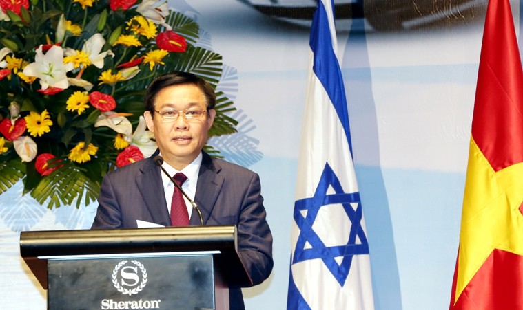 Phó Thủ tướng Vương Đình Huệ phát biểu tại Diễn đàn Doanh nghiệp Việt Nam-Israel. Ảnh: VGP/Thành Chung