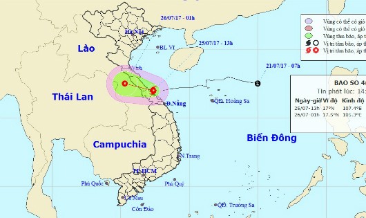 Bão cấp 8 đổ bộ bờ biển Quảng Bình - Quảng Trị 