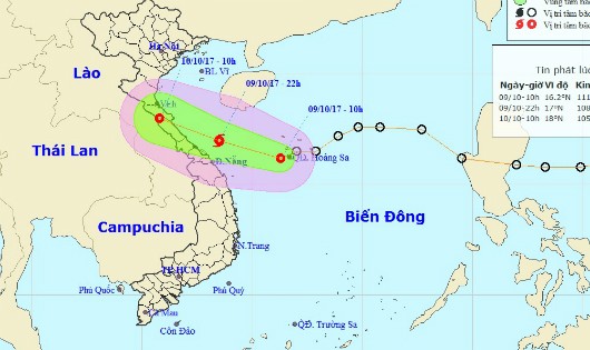 Cảnh báo đêm nay bão cấp 8 đổ bộ vùng biển Hà Tĩnh đến Quảng Trị