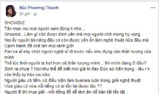 Phương Thanh vạch trần sự thật showbiz Việt