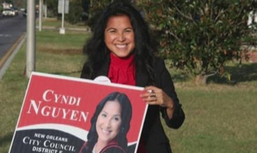 Bà Cindy Nguyen trở thành đại diện của cộng đồng có nhiều người Việt sinh sống ở New Orleans. Ảnh: WWLTV.