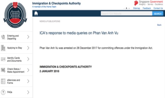 Ông 'Phan Van Anh Vu' bị phía Singapore thông báo tạm giữ là ai?