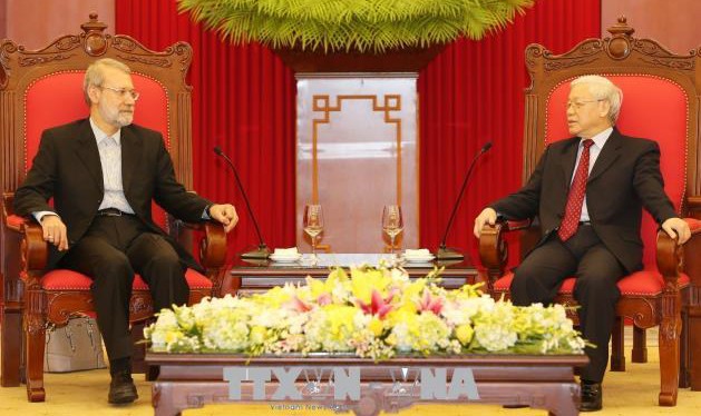 Tổng Bí thư Nguyễn Phú Trọng và Chủ tịch Quốc hội Cộng hòa Hồi giáo Iran Ali Ardeshir Larijani