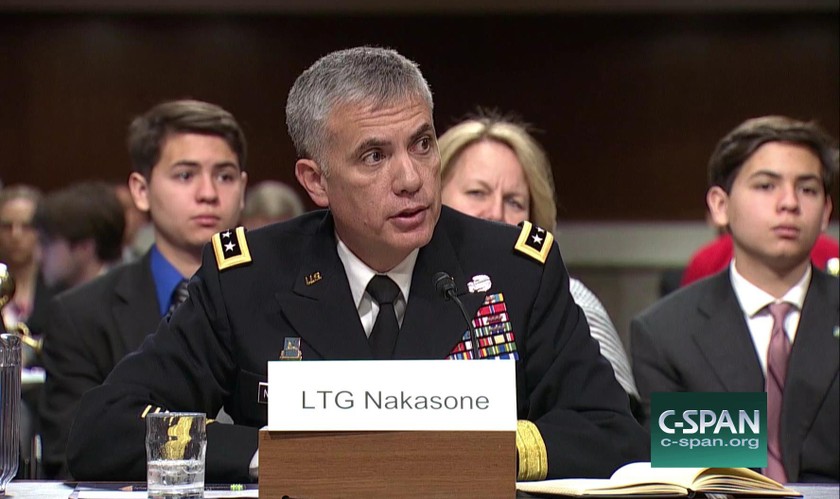 Trung tướng Paul Nakasone phát biểu tại phiên điều trần trước Thượng viện Mỹ. Ảnh: c-span.org