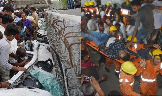 Ám ảnh hiện trường sập cầu vượt cướp đi sinh mạng 18 người ở Ấn Độ