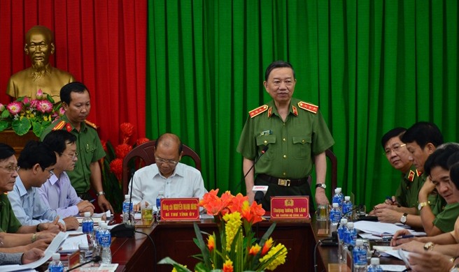 Bộ trưởng Tô Lâm chỉ đạo công tác đảm bảo an ninh, trật tự tại Bình Thuận