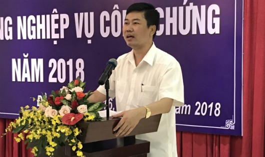 Ông Viên Hồng Tiến – Giám đốc sở Tư Pháp tỉnh Đồng Nai phát biểu tại buổi tập huấn.