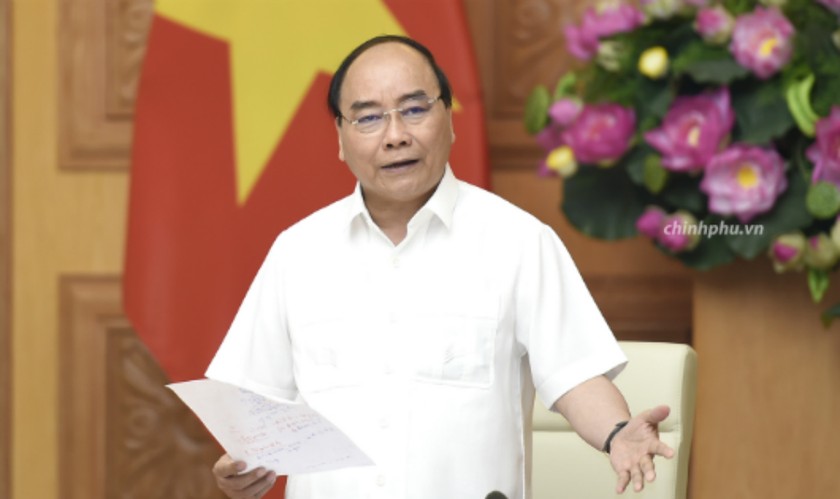 Thủ tướng Nguyễn Xuân Phúc chủ trì cuộc họp. Ảnh: VGP News.