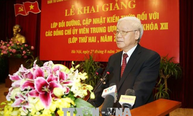 Tổng Bí thư Nguyễn Phú Trọng phát biểu khai giảng Lớp bồi dưỡng 