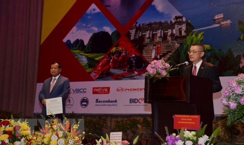 Đại sứ Việt Nam tại Campuchia Vũ Quang Minh phát biểu tại buổi kỷ niệm 73 năm Quốc khánh Việt Nam tại Campuchia