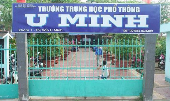 Trường THPT U Minh nơi xảy ra xô xát giữa Phó Hiệu trưởng và nhân viên y tế