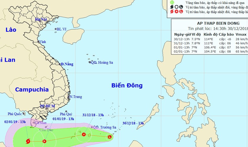 Xuất hiện áp thấp mạnh trên biển Đông, mũi Cà Mau đề phòng ảnh hưởng bão